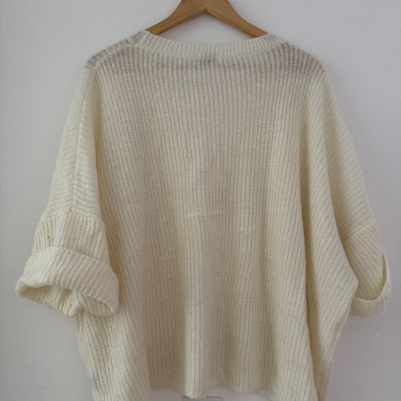 Cream TOBI Oversized Knit Sweater – Chunky Cozy Neutral, Everyday Layer, Size M - Picture 6 of 6